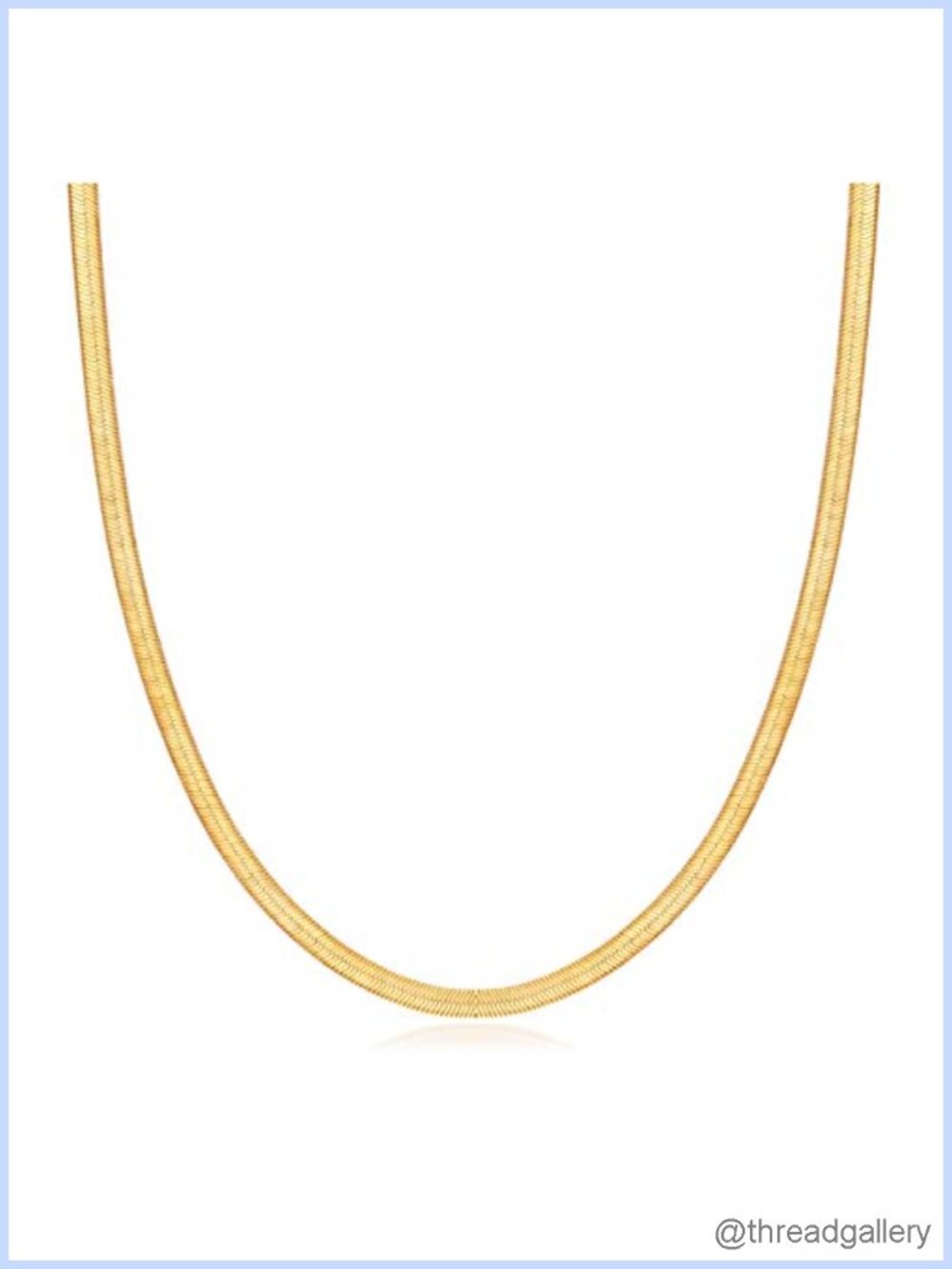 18K Gold Plated Herringbone Chain Necklace 4MM Wide 16"